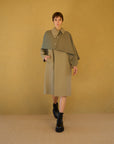 THE KEIJI Collarless Long Coat And Cape Set