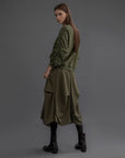 Nylon Gather Sleeve Top