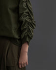Nylon Gather Sleeve Top