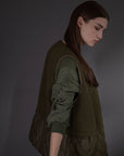 Nylon Gather Sleeve Top
