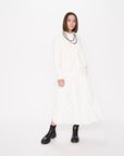 Double Ruffle Stand Collar Poplin Blouse