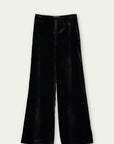 Solid Ilmeniitti Velvet Wide Leg Pants