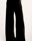 Solid Ilmeniitti Velvet Wide Leg Pants