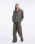 IJIIT Cashmere Feel Cargo Pocket Wide Pants