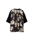Strips And Floral Print Back Cut & Sewn Top