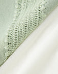 Handmade Crochet Deco Cotton Mix Twin Set Knit Top
