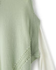 Handmade Crochet Deco Cotton Mix Twin Set Knit Top