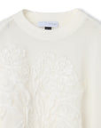 Floral Motif Linen Mix Knit Top