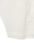 Floral Motif Linen Mix Knit Top