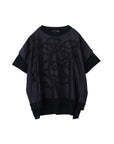 Messy Motif Curve Mix Knit Top