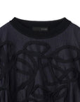 Messy Motif Curve Mix Knit Top