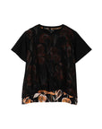 Floral Print Mesh Top