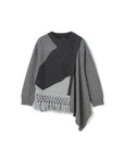 Édition de Paris Crochet Fringe Drap Side Knit Top