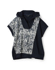 Bowling Collar Jacquard Knit Top