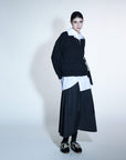 Bowling Collar ASY Hem Cut & Sewn Top