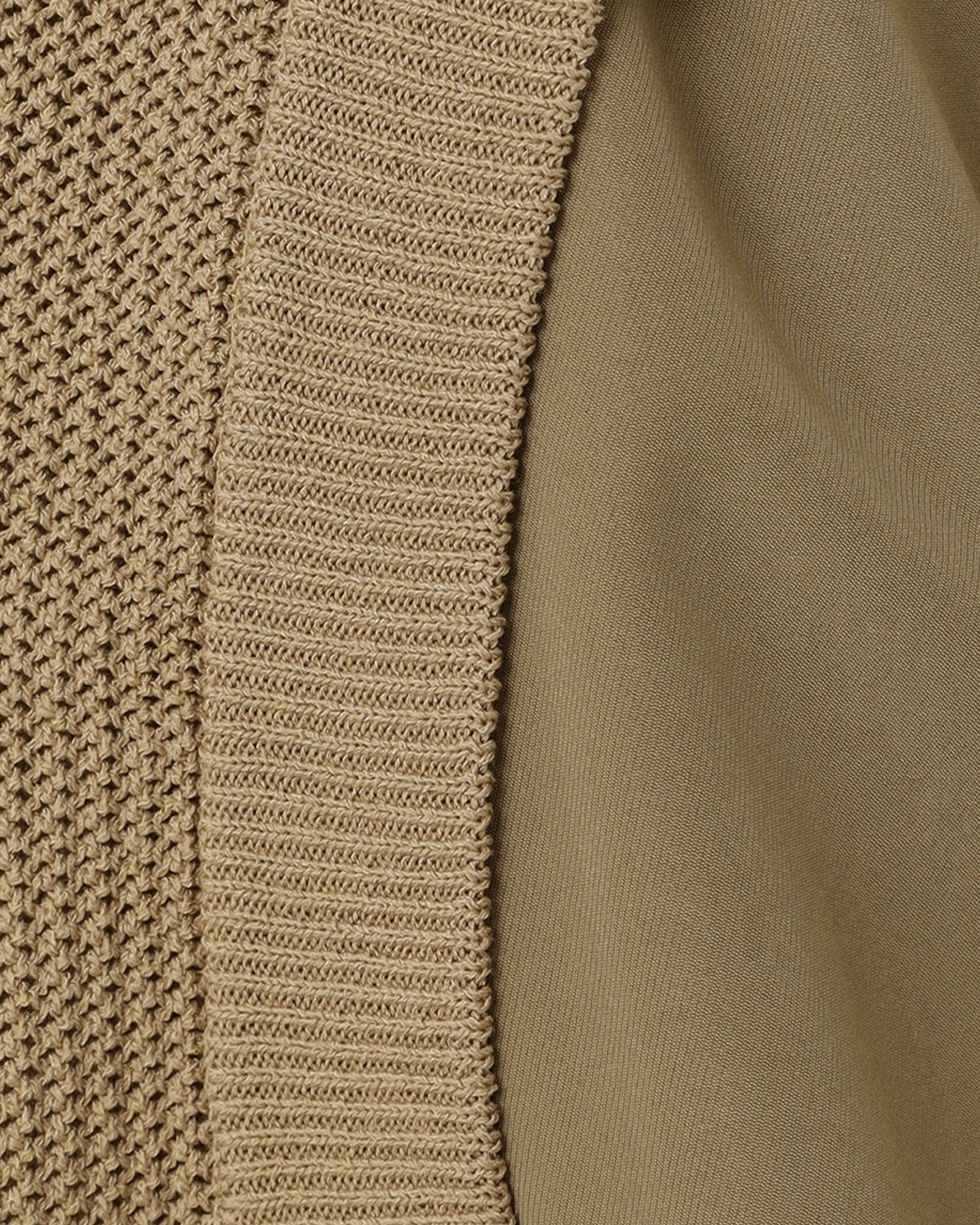 Jacket Sleeve 2 Layer Split Back Knit Top