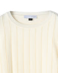 Jacq Fafa N Striped Split Back Linen Mix Knit Top