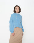 Impression Pearl Velvet Yarn Knit Top