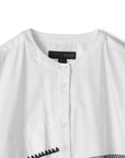 Contrast Stitch Emb Blouse