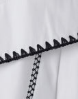 Contrast Stitch Emb Blouse