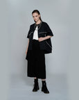 Contrast Stitch Emb Blouse