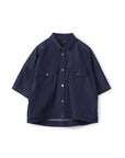 Rayon Poly Denim Like Button Up Blouse