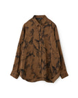 Kintsugi Print Oversized Poly Blouse