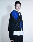 Argyle Check AI Print Cardigan