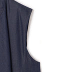 Poly Rayon Denim Like Waterfall Collar Gilet