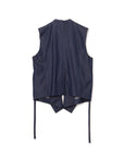 Poly Rayon Denim Like Waterfall Collar Gilet