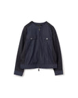 Rayon Poly Denim Like Zip Up Cs Jacket