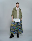 Vintage Floral Print Pleated Culotte