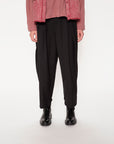 Poly Rayon Folded Waist Taper Pants