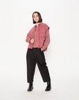 Poly Rayon Folded Waist Taper Pants