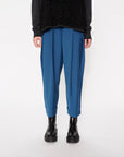 Poly Rayon Folded Waist Taper Pants