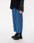 Poly Rayon Folded Waist Taper Pants