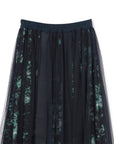 Flare Mesh Maxi Skirt