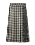 Check Pleated Maxi Skirt