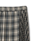Check Pleated Maxi Skirt