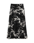 Abstract Print 2-way Folded Waist Skirt