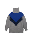 V Shape Hairy Patch Chunky Knit Top