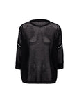 Cotton Linen Mix Mesh Knit Top