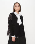 Xmas Capsule- Athena Check Side V Neck Knit Top