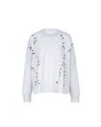 Wool Cashmere Colorful Daisy Embrodiery Knit Top