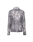 Gradration Mesh Ruffle Collar Top