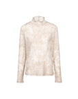 Gradration Mesh Ruffle Collar Top