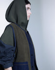 Air Compact Mix Denim Hoodie Sweatshirt