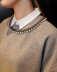 Pearl Crochet Collar Air Compact Sweatshirt