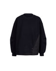 Curved Zipper Padded Sweatshirt