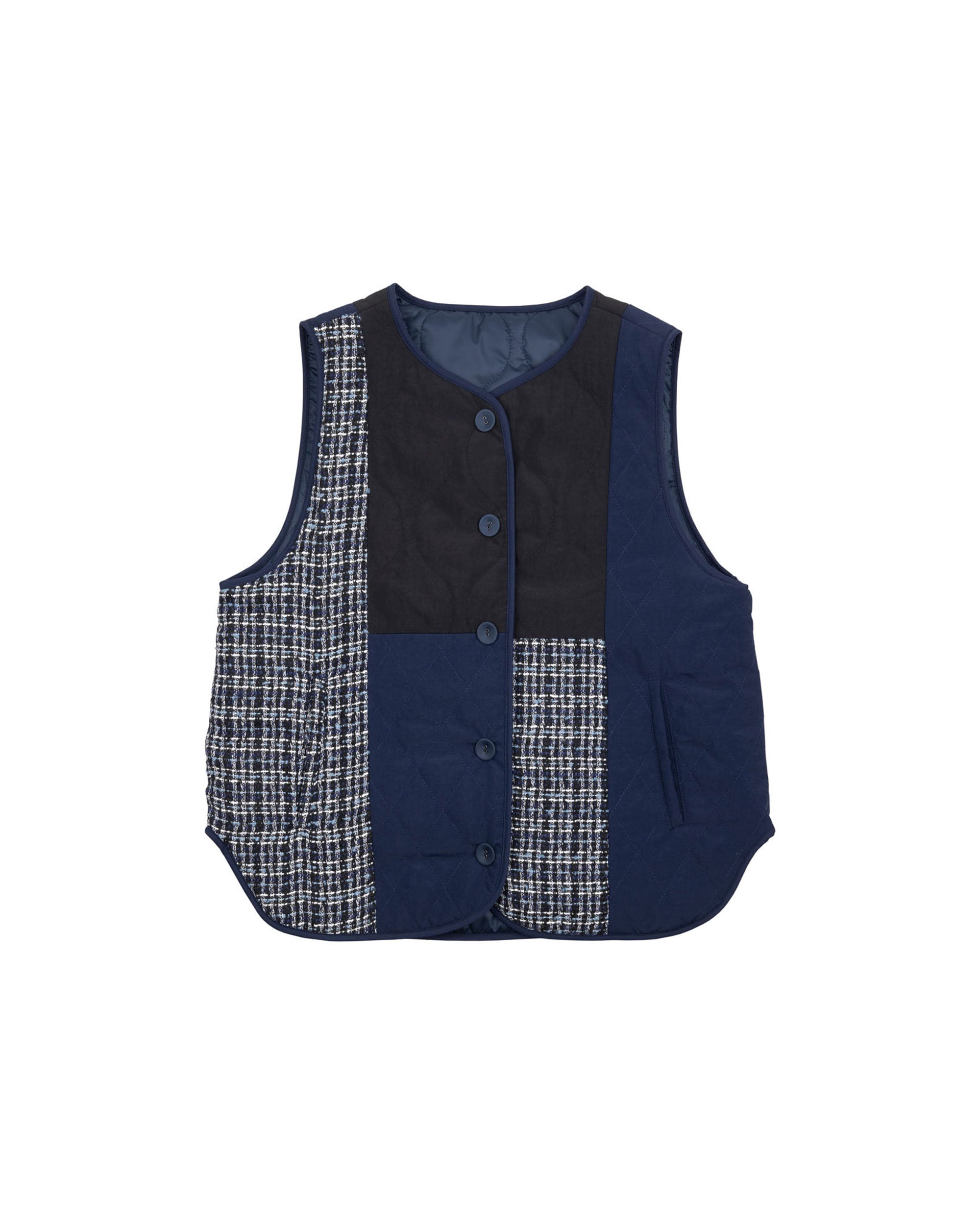 Mix Pattern Bi Col Padded Vest